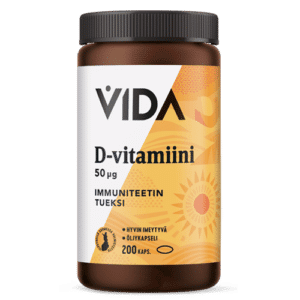 Vida D-vitamiini 50µg 200 kaps.
