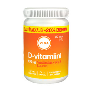 VidaAina D-vitamiini 100 µg säästöpakkaus
