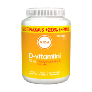 VidaAina D-vitamiini 50 µg säästöpakkaus