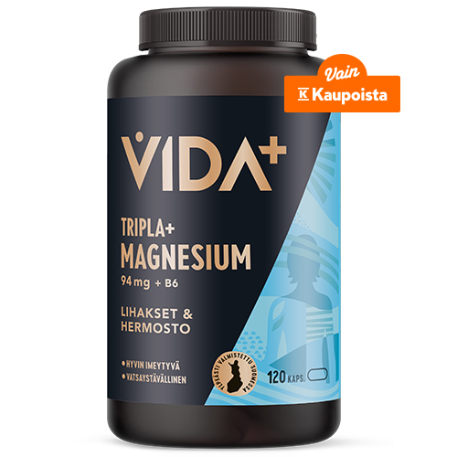 Vida+ Tripla + Magnesium 94 mg + B6 lihakset ja hermosto
