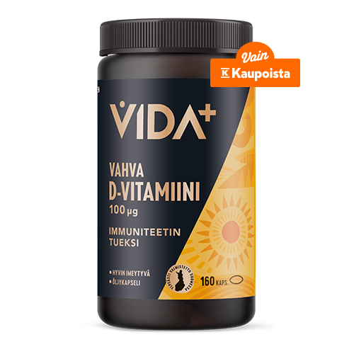 Vida+ Vahva D-vitamiini 100 µg immuniteetin tueksi