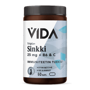 Vida tripla sinkki 25mg B6 ja C-vitamiini 60 kaps