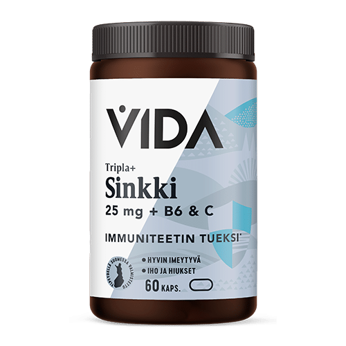 Vida tripla sinkki 25mg B6 ja C-vitamiini 60 kaps